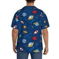 thumbnail image 3 of Rateoe Space Pattern Men's Short Sleeve Classic Shirt, Casual Short-Sleeved Shirt, Lightweight Summer Shirt, Cuban Collar Shirt,Button-Front Shirt-4X-Large, 3 of 5