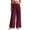 Wine, variant on Linen Pants Women Spring Summer Elastic High Waist Wide Leg Loose Fit Flowy Palazzo Beach Pants Trousers