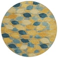 thumbnail image 2 of Addison Rugs Chantille Indoor/Outdoor Transitional Floral Gold Machine Washable Round Rug, 8' x 8', 2 of 8