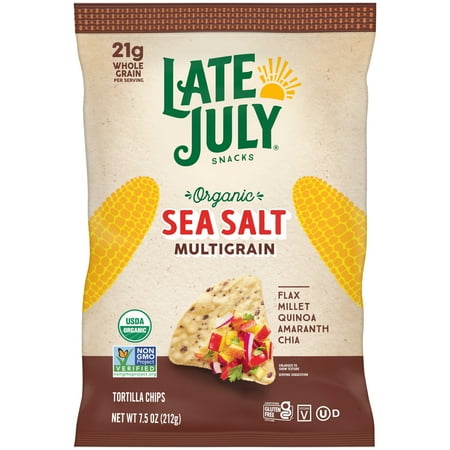 Late July Sea Salt Multigrain Organic Tortilla Chips, 7.5 oz Bag
