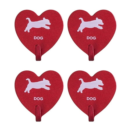 

Wrought Iron Love Hook Self-adhesive Punch-free Stainless Steel Hook Heart-shaped Hook Home Creative Decoration 4PCS TANGNADE