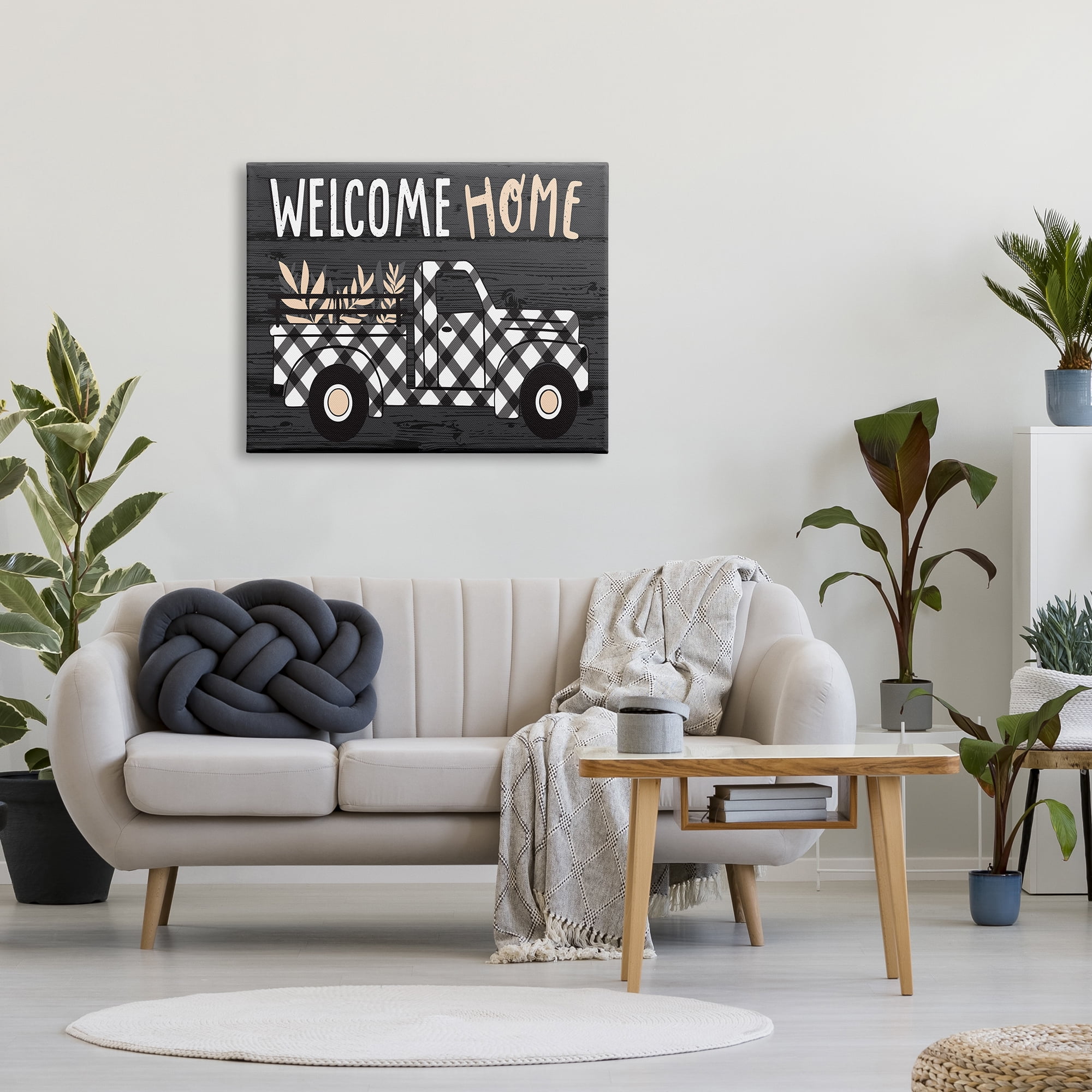 Stupell Industries Black Farmer's Plaid Truck Welcome Home Sign Designed by Arrolynn Weiderhold