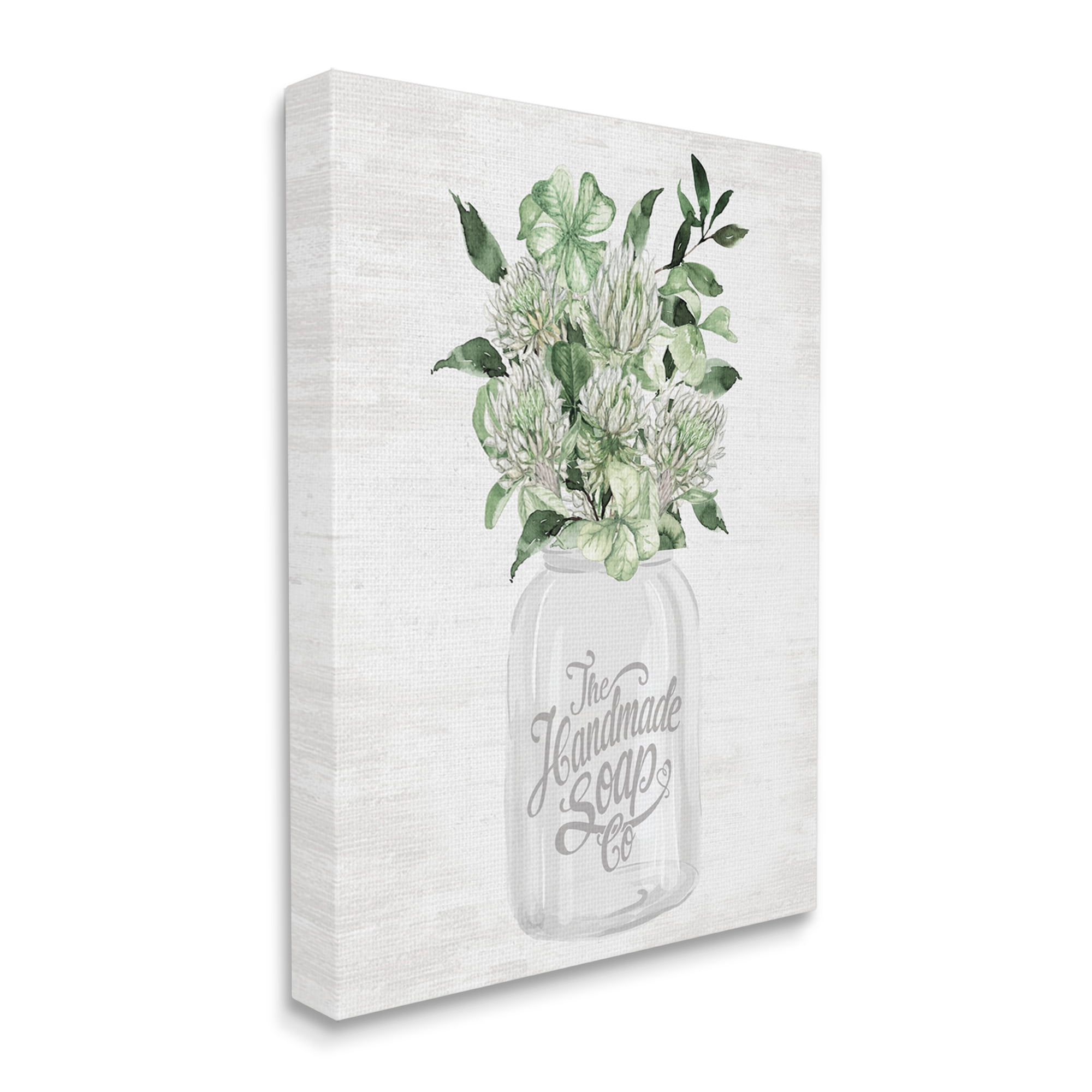 Stupell Industries Herbal Blooms in Jar Botanical & Floral Painting Gallery Wrapped Canvas Art Print Wall Art, 16 x 20