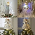 thumbnail image 5 of Figura de ángel de hadas decoración de árbol de Navidad, árbol de Navidad de ángel de peluche de franela blanco y dorado para juguete, exhibición, decoración, regalo, fiesta kaili Sencillez, 5 of 5