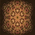 thumbnail image 1 of Ahgly Company Machine Washable Indoor Square Transitional Black Brown Area Rugs, 4' Square, 1 of 7