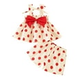 thumbnail image 5 of Two Piece Sets for Girls Summer Cute Polka Dot Printed Dresses Outfits 1-4Y Toddlers Kids Sleeveless Dress and Shorts Vacation Outfit Set, 5 of 8
