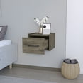 thumbnail image 3 of Calion Floating Nightstand for Bedroom | Dark Brown Engineered Wood | 13.2"W x 13.8"D x 9.8"H | Wall-Mounted with Drawer | Space-Saving Storage, 3 of 7