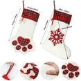thumbnail image 2 of Dalrosia Pet Christmas Stockings Fuzzy Velet Christmas Stockings for Dog Cat Buffalo Plaid Paw Pattern Christmas Hanging Stockings for Xmas Tree Party Decorations Gift, 2 of 6