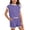 00-Purple11, variant on Hienoo Girls Striped Short Sleeve T Shirt Shorts Set Summer Casual Outfits, Sizes 6-14