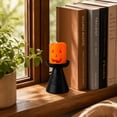 thumbnail image 2 of Halloween Pumpkin LED Candle Light, Battery Operated Flameless Candle with Black Stand for Mantel, Party, Indoor Home Decor, 2 of 6