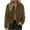 Brown, variant on Coorders Women's Faux Suede Cropped Jacket, Casual Lightweight Bottom Down Coats ,Women's Plus Coffee,Size L