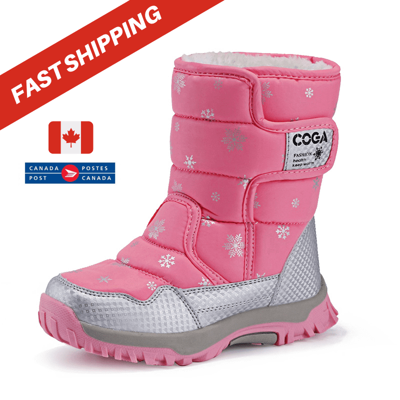 COGA Kids Winter Snow Boots Waterproof Pink 7C 37EU Walmart