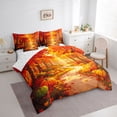 thumbnail image 2 of Erosebridal Pumpkin Harvest 7-Piece Twin Bedding,Happy Fall Bedding Comforter Set,Red Orange,Reversible, 2 of 6