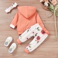 thumbnail image 2 of Baby girl autumn and winter Pullover Hoodie Sweatshirt + Floral casual pants + Bow headband Three Piece Set, 2 of 3