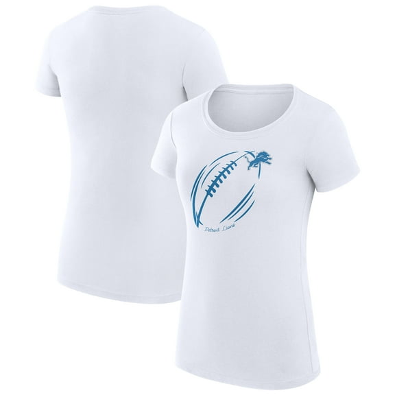 Women's G-III 4Her by Carl Banks  White Detroit Lions Super-Slim Fit Lightweight Subtle Football T-Shirt