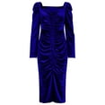 thumbnail image 5 of Bpmpbo Long Sleeve Velvet Cocktail Dress - Women's Square Neck Formal Maxi Gown for Evening Party, 5 of 5