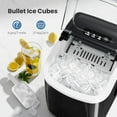 thumbnail image 3 of Electactic Countertop Ice Maker, Self-Cleaning Portable Ice Maker Machine with Handle, 9 Bullet-Shaped Ice Cubes Ready in 6 Mins, 26Lbs/24H with Ice Scoop and Basket for Home/Kitchen/Party-Black, 3 of 8