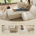thumbnail image 5 of Wiilayok 145" U Shaped Cloud Couch Modular Sectional Sofa for Living Room,Modern Chenille Deep Seat Modular Couch with two Movable Ottoman,Central Console w/ Dual USB Ports,Cup Holder,Beige, 5 of 8