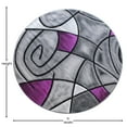 thumbnail image 5 of Masada Rugs Modern Contemporary Round Area Rug, Purple Grey Black (5 Feet X 5 Feet) Round, 5 of 7