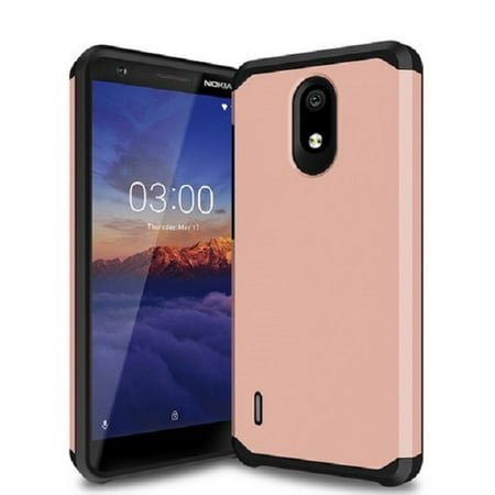 Phone Case for AT&T PREPAID Nokia 3.1 A Prepaid Smartphone / Nokia 3.1C, Hybrid Shockproof Slim Hard Cover Protective Case (NOT For: Nokia 3.1 Plus & Nokia 3.1) (Rose