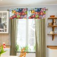 thumbnail image 3 of Yayeee Kitchen Valance Rod Pocket 54" x 18" Living Room Window Curtain, Blue Floral Tomatoes, 3 of 6