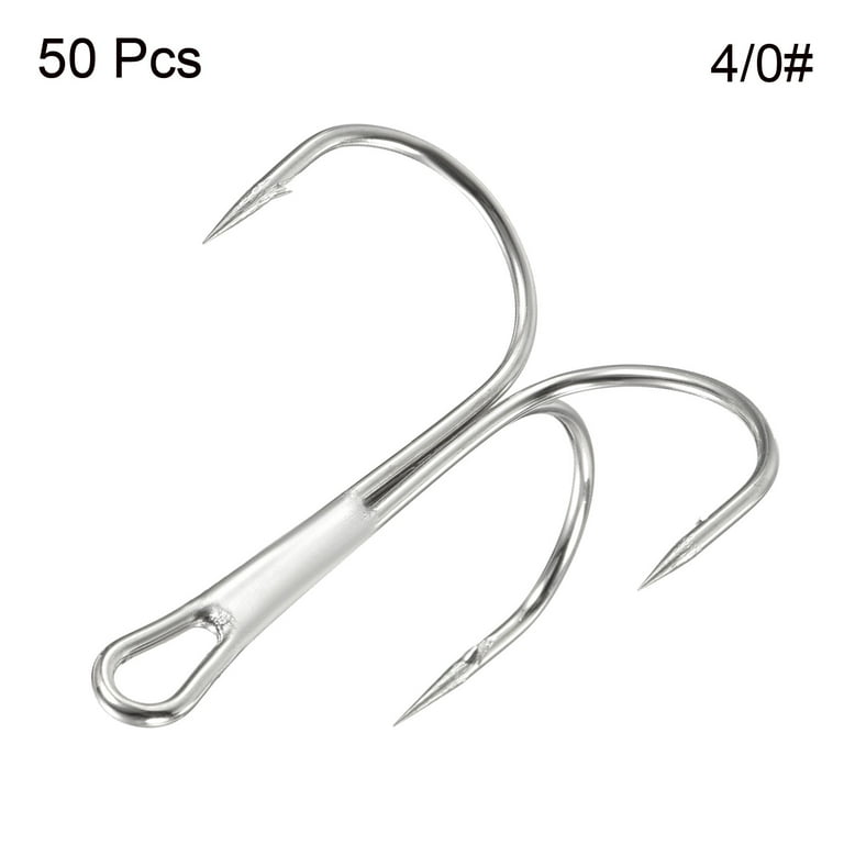 4/0# 1.73" Treble Fish Hooks Carbon Steel Bend Hook with Barbs, White 50 Pack - Walmart.com 4/0# 1.73" Treble Fish Hooks Carbon Steel Bend Hook with Barbs, White 50 Pack - Walmart.com