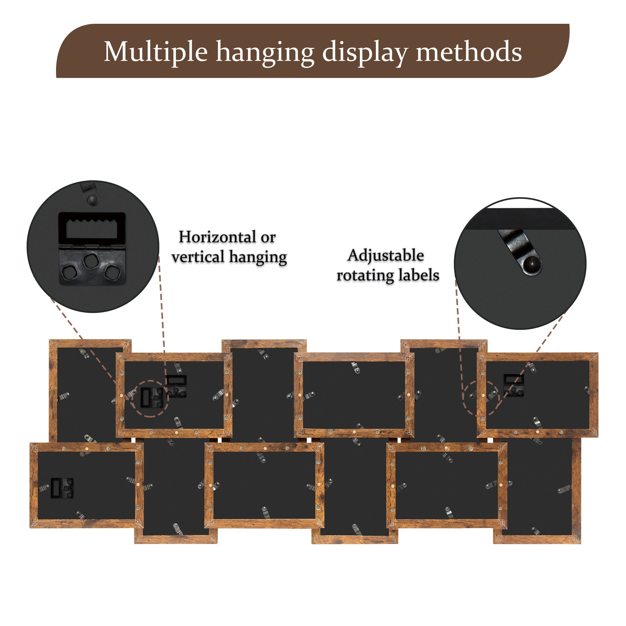 Classic Gallery Display Multi Photo Frame 12 Openings Picture Frames 4"x6" Collage Gold