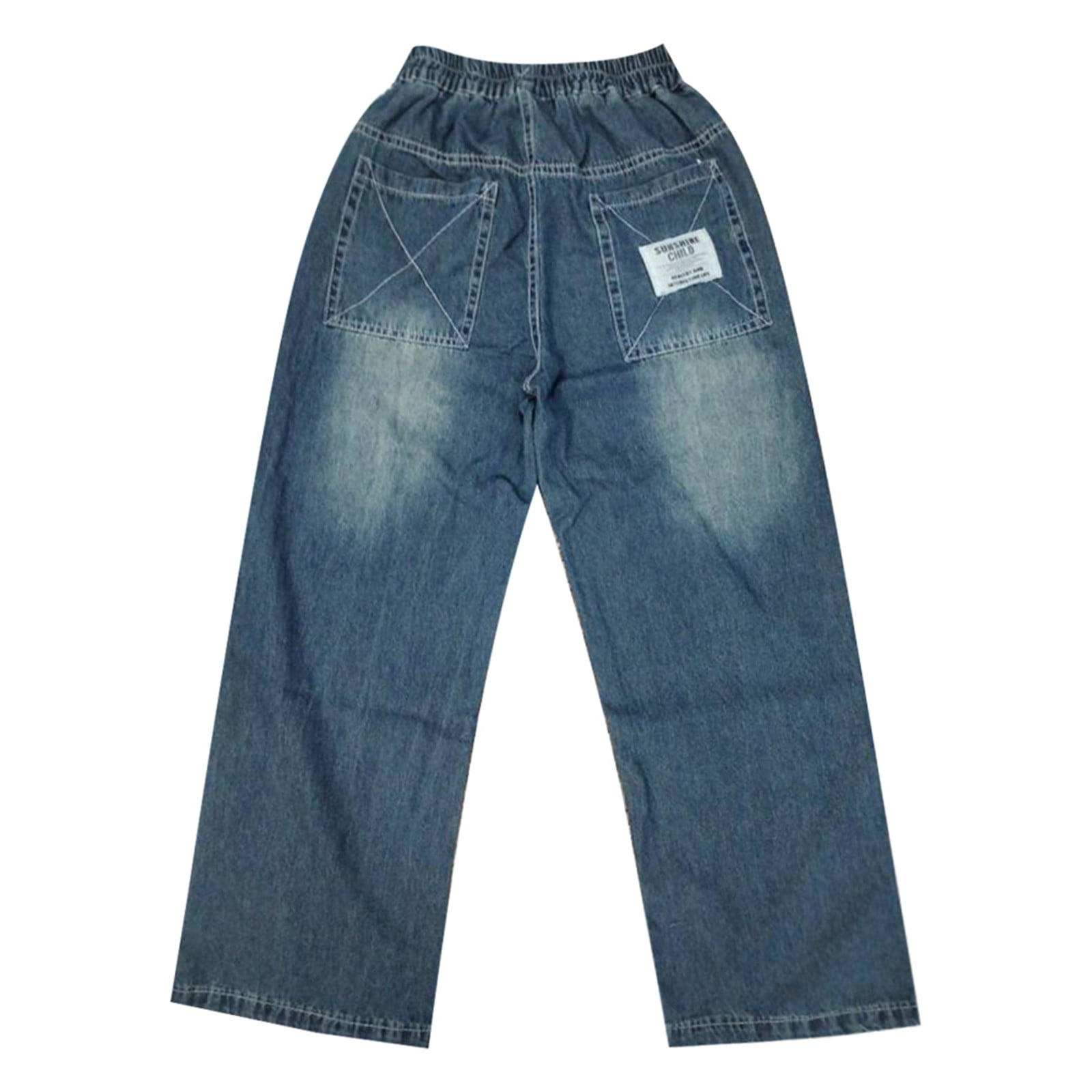 ZHOUCHANKIDS 2025 Boys Hop Jeans Retro Wide Leg Loose Straight