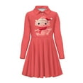 thumbnail image 4 of DISNIMO Axolotl Dress for Girls Long Sleeve Midi Dresses for Kids Red Collared Dress Kids Casual Dresses for Girls 9-10 Years Old Animal Dresses for Kids Swing Dress Children Skater Dress Clothes, 4 of 7
