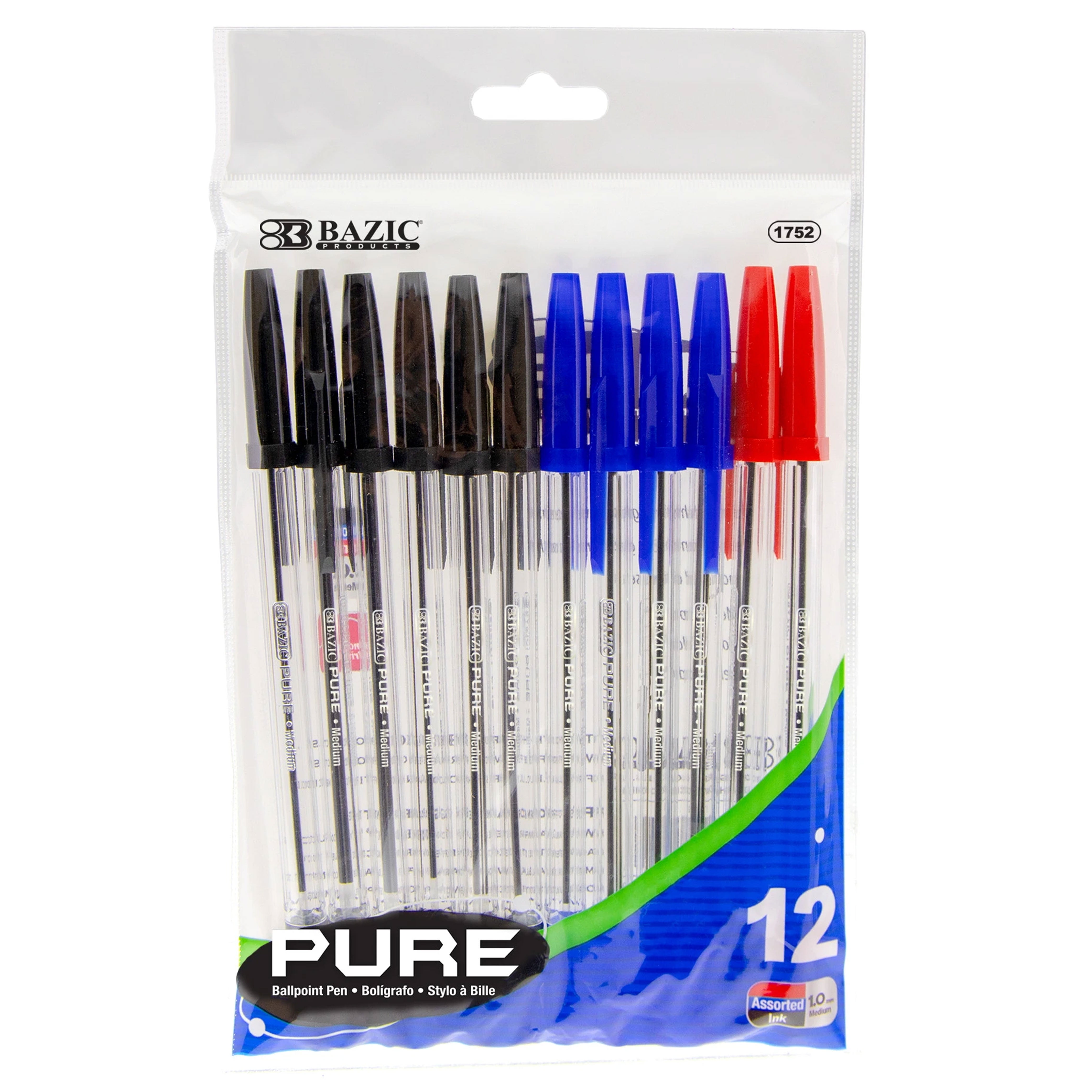 Bulk Writing Ballpoint Pens Black / Blue / Red Ink School or Office Supply  16pcs