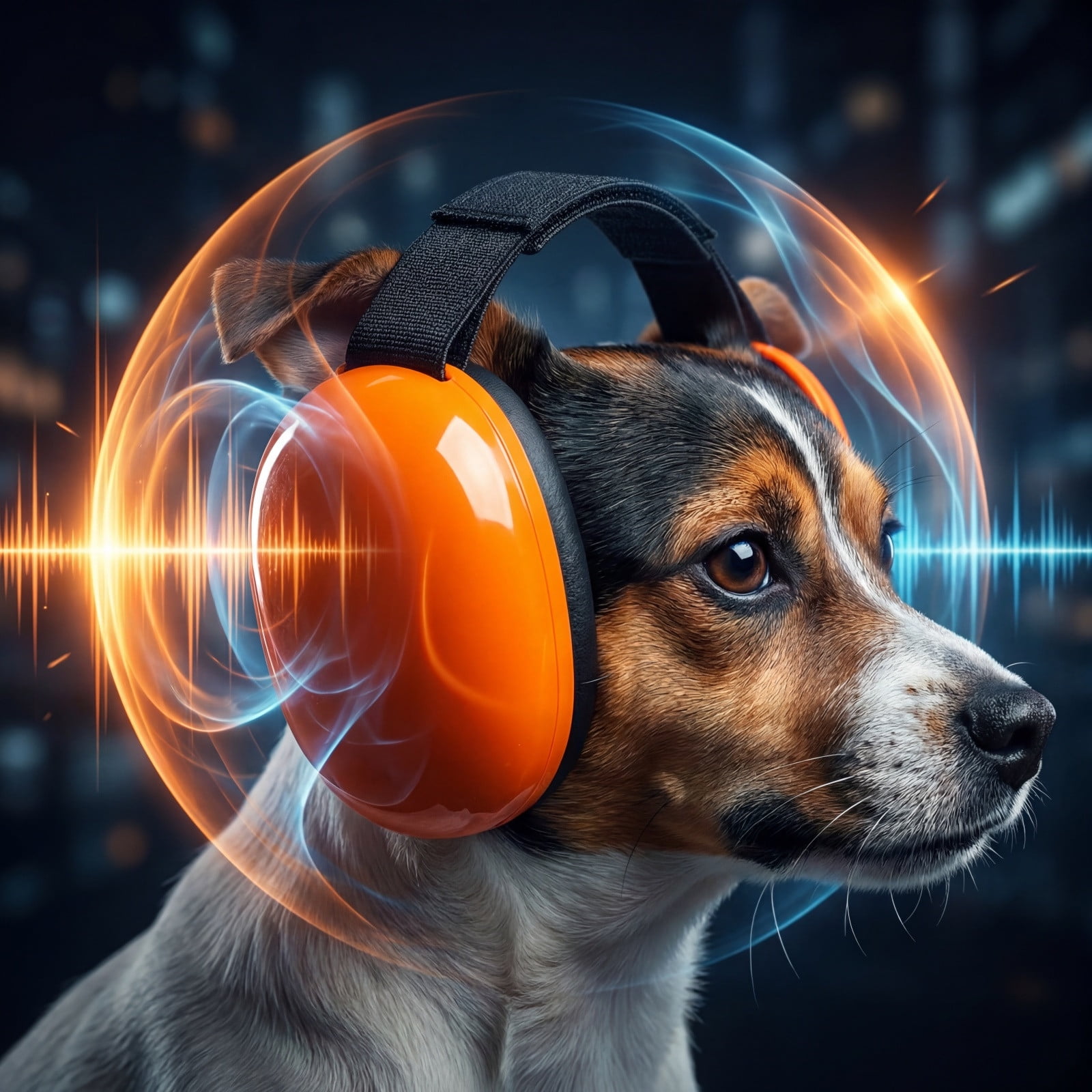 AuroraX Dog Ear Protection Earmuffs Noise Reduction Headset for Dogs Soft Padded Durable Adjustable Pet Apparel Accessories Orange