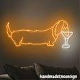 thumbnail image 3 of Handmadetneonsign Dachshund Drinking Martini Neon Sign, Dog Led Light, Cocktails Bar Club Wall Decor 67903, 3 of 5