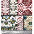 thumbnail image 1 of Soimoi Polyester Crepe Fabric Mandala & Paisley Patchwork Print Fabric by Yard 52 Inch Wide, 1 of 3