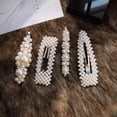 thumbnail image 1 of Pinzas para el cabello con perlas para mujeres y niñas, 4 piezas de lazos/clips/corbatas grandes para cumpleaños, regalos del día de San Valentín, horquillas brillantes, accesorios para el cabello, 1 of 5