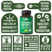 3 in 1 Advanced Magtein Magnesium Complex Capsules with Clinically Tested Magnesium L-Threonate, Glycinate & Taurinate.