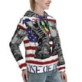 thumbnail image 6 of Uemuo Home Of The Free Because Of The Brave Pattern Women's Hoodie with Eye-catching Drawstrings- Casual Pullover Hoodie with Kangaroo Pocket, Stylish Hooded Sweatshirt-Small, 6 of 7