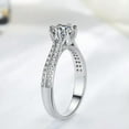 thumbnail image 3 of 7mm Double Rowes Round AAA CZ Band Women's 925 Silver Anniversary Ring Size 5-10, 3 of 5