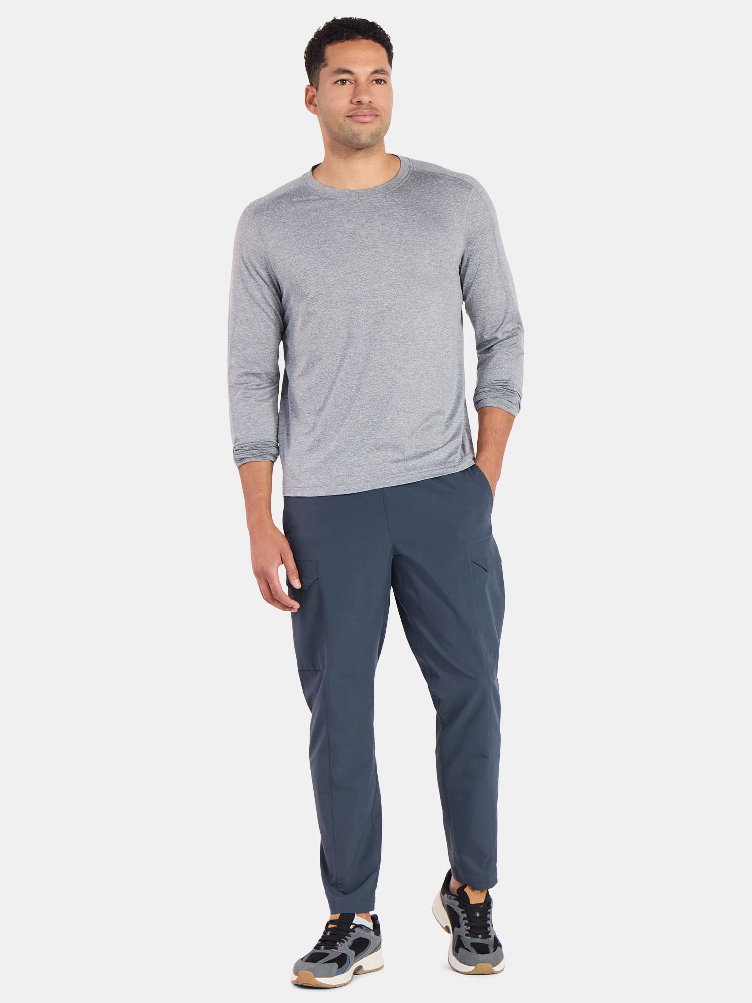 Athletic Works Men's and Big Men's ButterCore Soft Long Sleeve Tee Shirt, Sizes XS-5XL