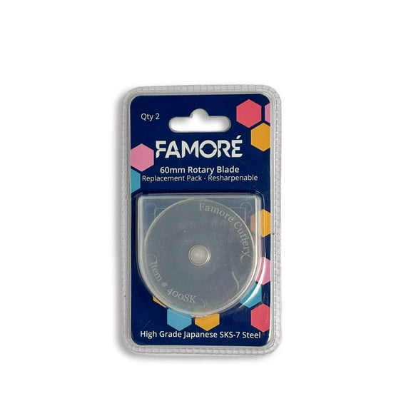 Famoré 60mm Rotary Cutter Replacement Blades - Count 2