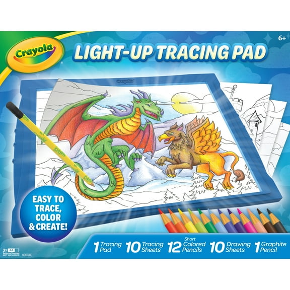 Crayola Light-Up Tracing Pad, Blue, Colored Pencils, Holiday Gift for Kids & Artists, Arts & Craft Supplies, Kids Toys, Christmas Activity