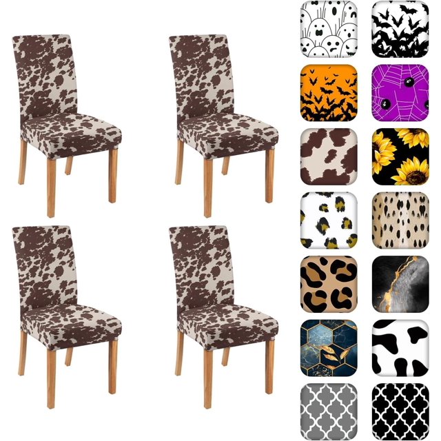 Chair Covers for Dining Room Set of 4, Stretch Dining Chair Cover 4 Pieces, Washable Kitchen Parsons Chair Slipcovers 4 Pack, Removable Seat Protector for Home and Party