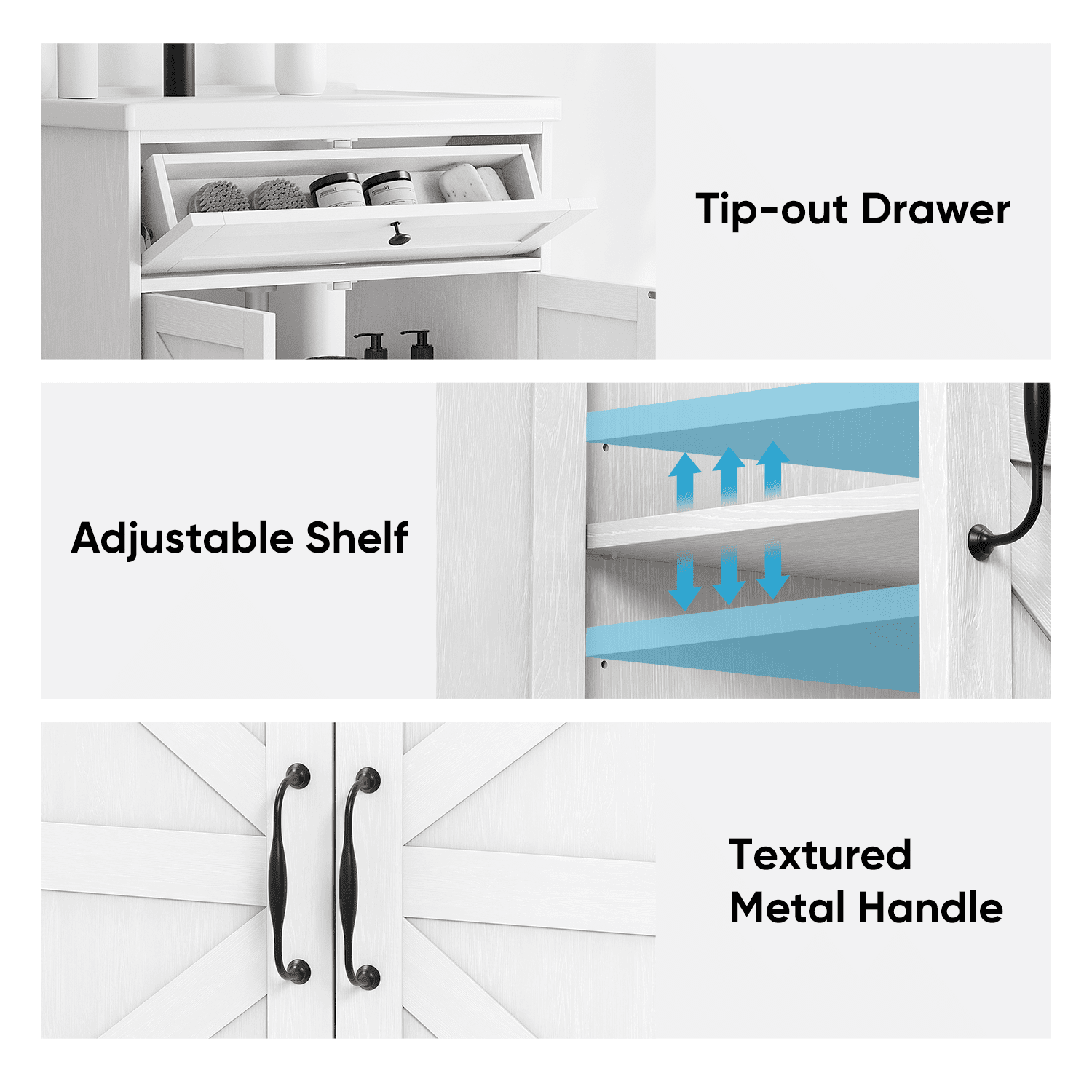 Smuxee 24" Bathroom Vanity with Integrated Sink Top, Bathroom Storage Cabinet with Flip Drawer & Doors, White