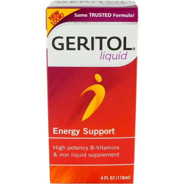 Geritol, BVitamins & Iron Liquid Supplement, Energy Support, 4 fl oz