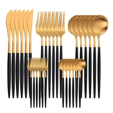 

Gold Cutlery Set Stainless Steel Golden Knives Forks Spoons Cutlery Set Kitchen Tableware Gold Dinnerware Set Dropshipping