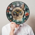 thumbnail image 6 of Yayeee Wall Clock Battery Operated 9.5" Silent Quartz Non-Ticking for Living Room Decor, Flowers and Cat, 6 of 8