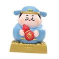 thumbnail image 2 of Estatua del dios chino de la riqueza, figurita Feng Shui, coleccionable, adorno, arte, artesanía Azul, 2 of 9