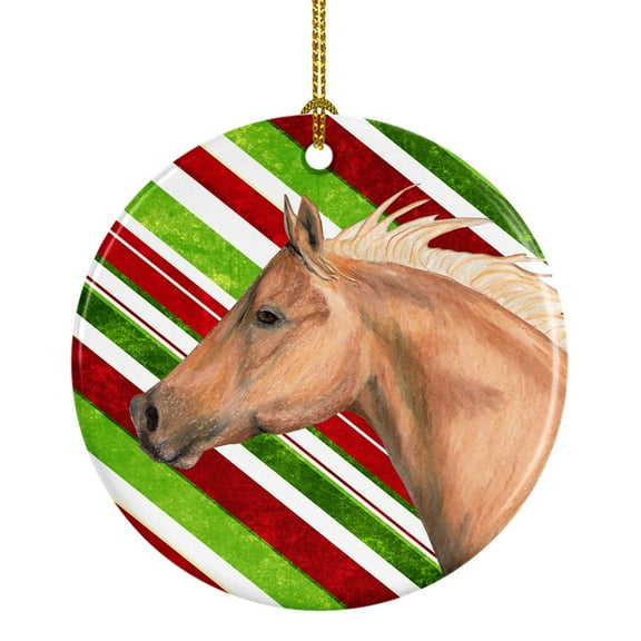 Carolines Treasures SB3134CO1 Horse Candy Cane Holiday Christmas Ceramic Ornament- 2.81 Dia