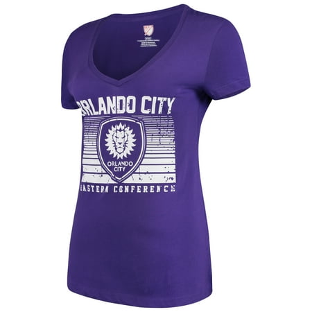 Women's Majestic Purple Orlando City SC Time Crunch V-Neck