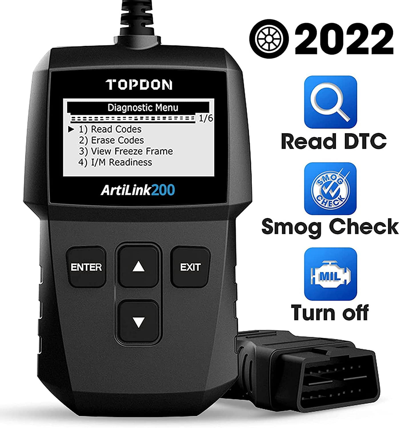 Topdon OBD2 CAN OBDII Auto Car Engine Fault Code Reader Diagnostic Scanner Tool 