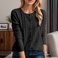 thumbnail image 4 of Cardigan Sweaters for Women Long Sleeve Button Crewneck Slim Fit Knitted Sweater Jacket Coat Womens Cardigan Sweaters, 4 of 5